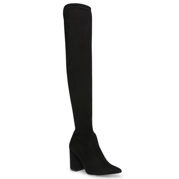 Steve Madden Women 10 M Black Faux Suede Jacoby Over The Knee Boots NIB HU5 - Picture 1 of 6